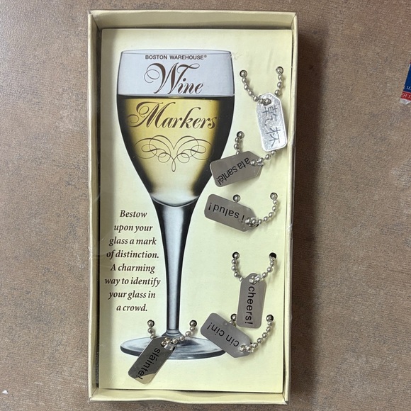 Boston Warehouse Other - Boston Warehouse Silver Wine Glass Tags